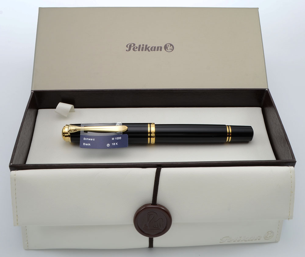 Pelikan M1000 Fountain Pen - Oversize, Black, 18K Fine Nib (Near